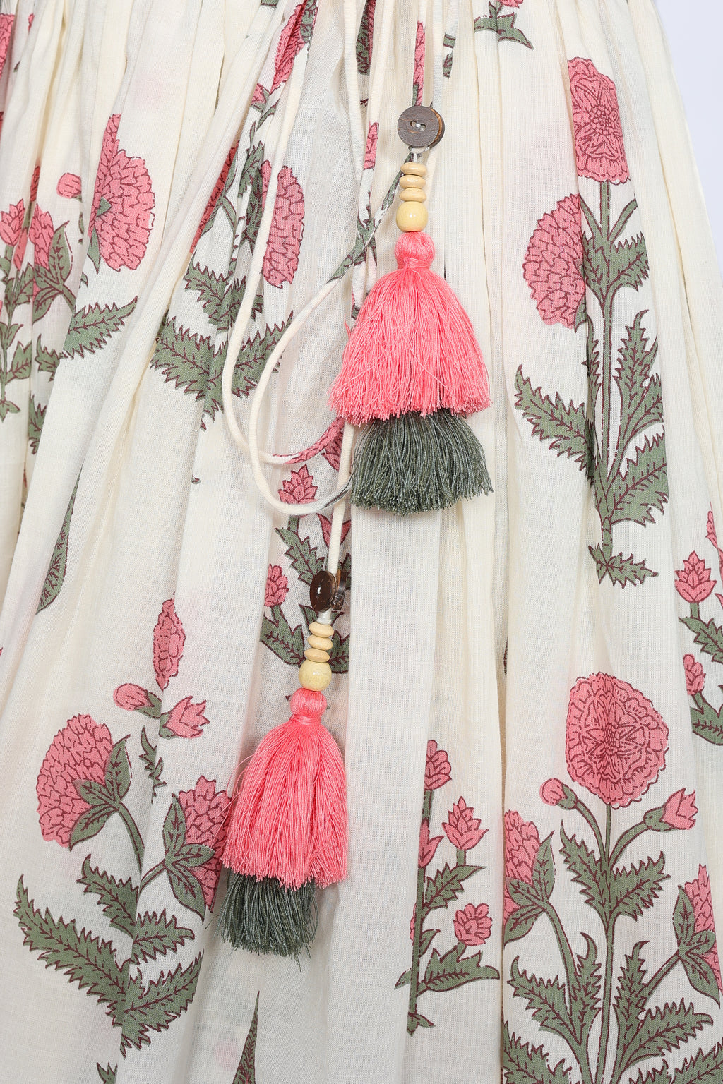 Ivory & Rose Sanganer Print 100% Cotton Anarkali Kurta Set