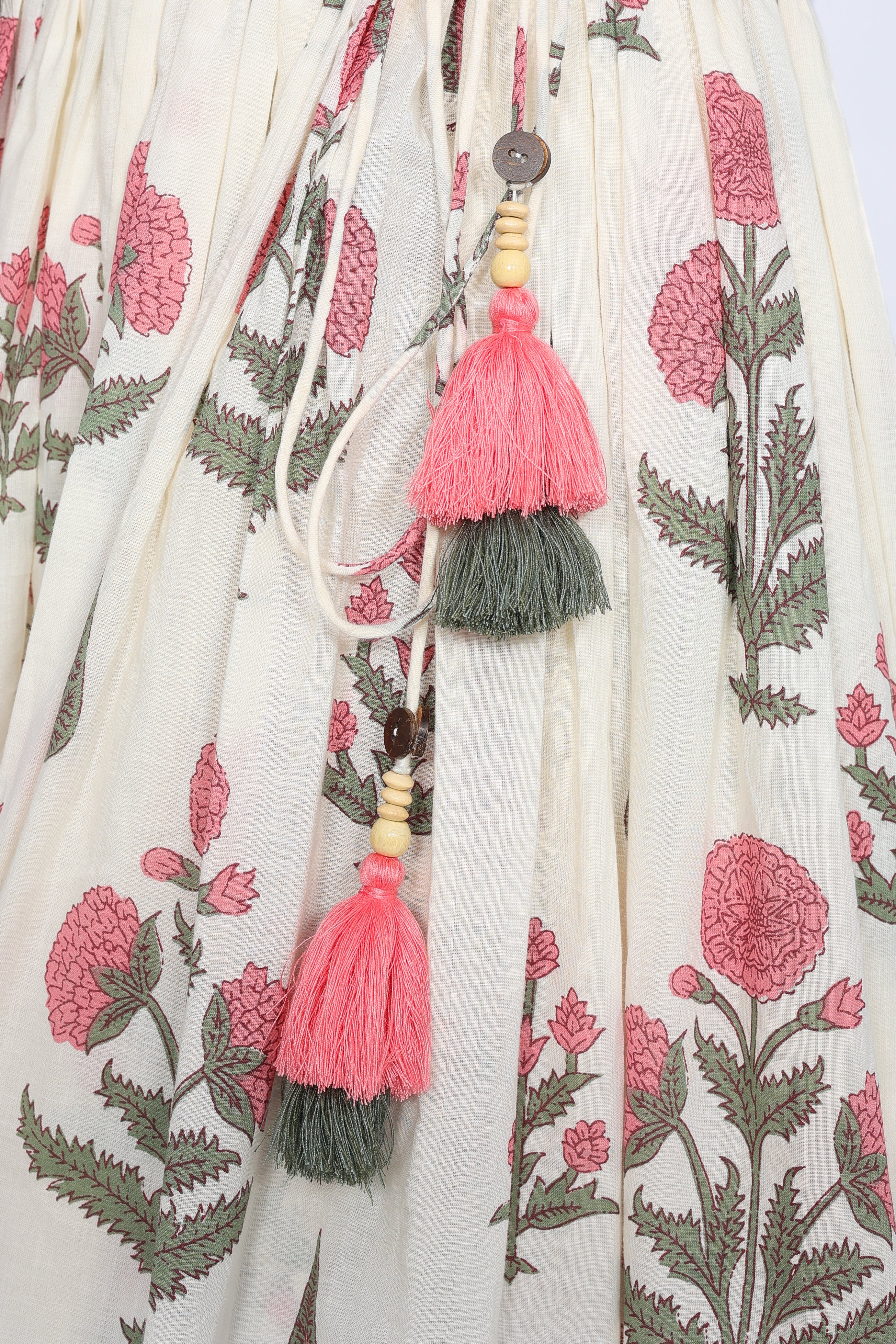 Ivory & Rose Sanganer Print 100% Cotton Anarkali Kurta Set