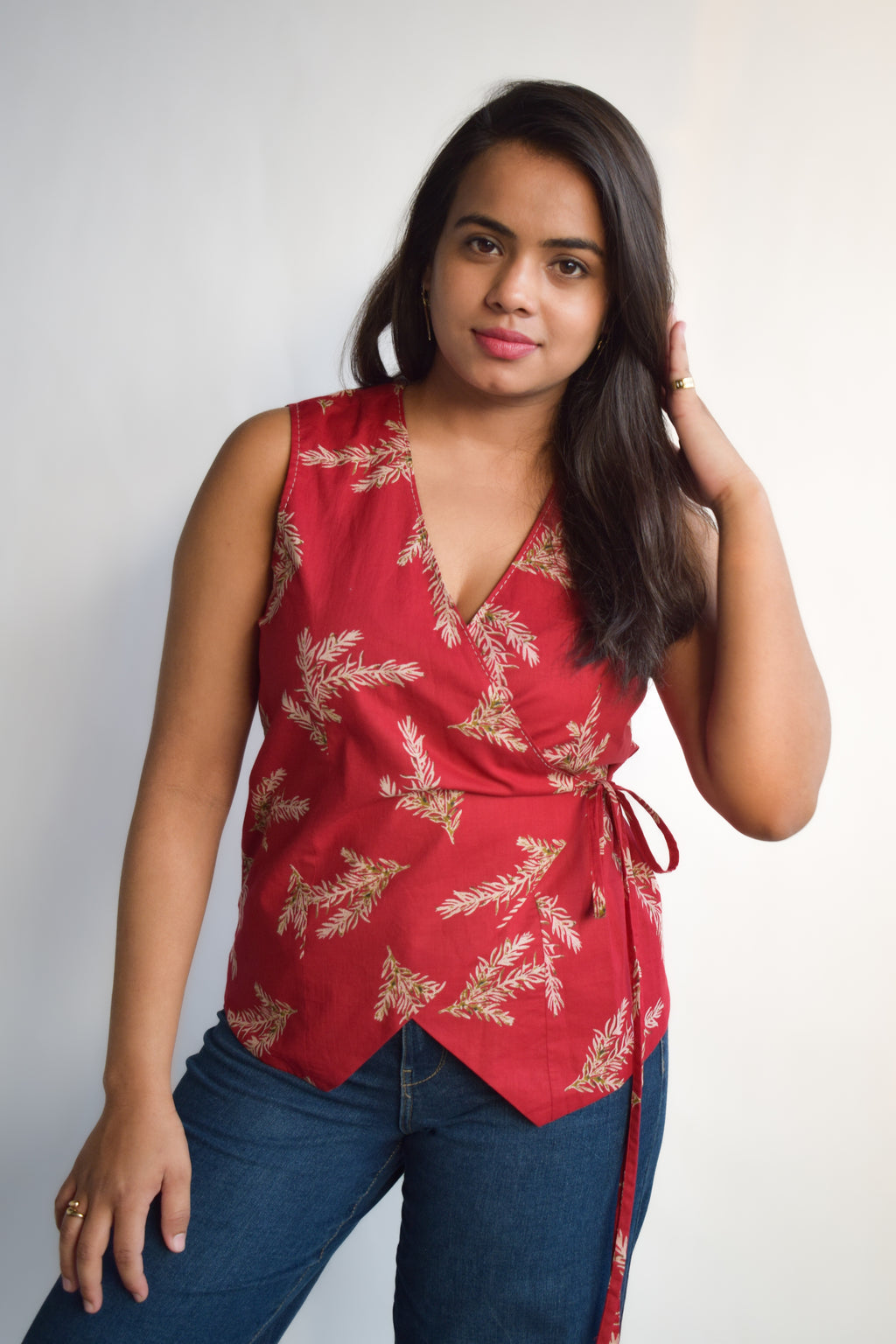 Top Cropped Waistcoat – Red