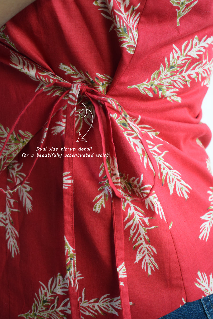 Top Cropped Waistcoat – Red