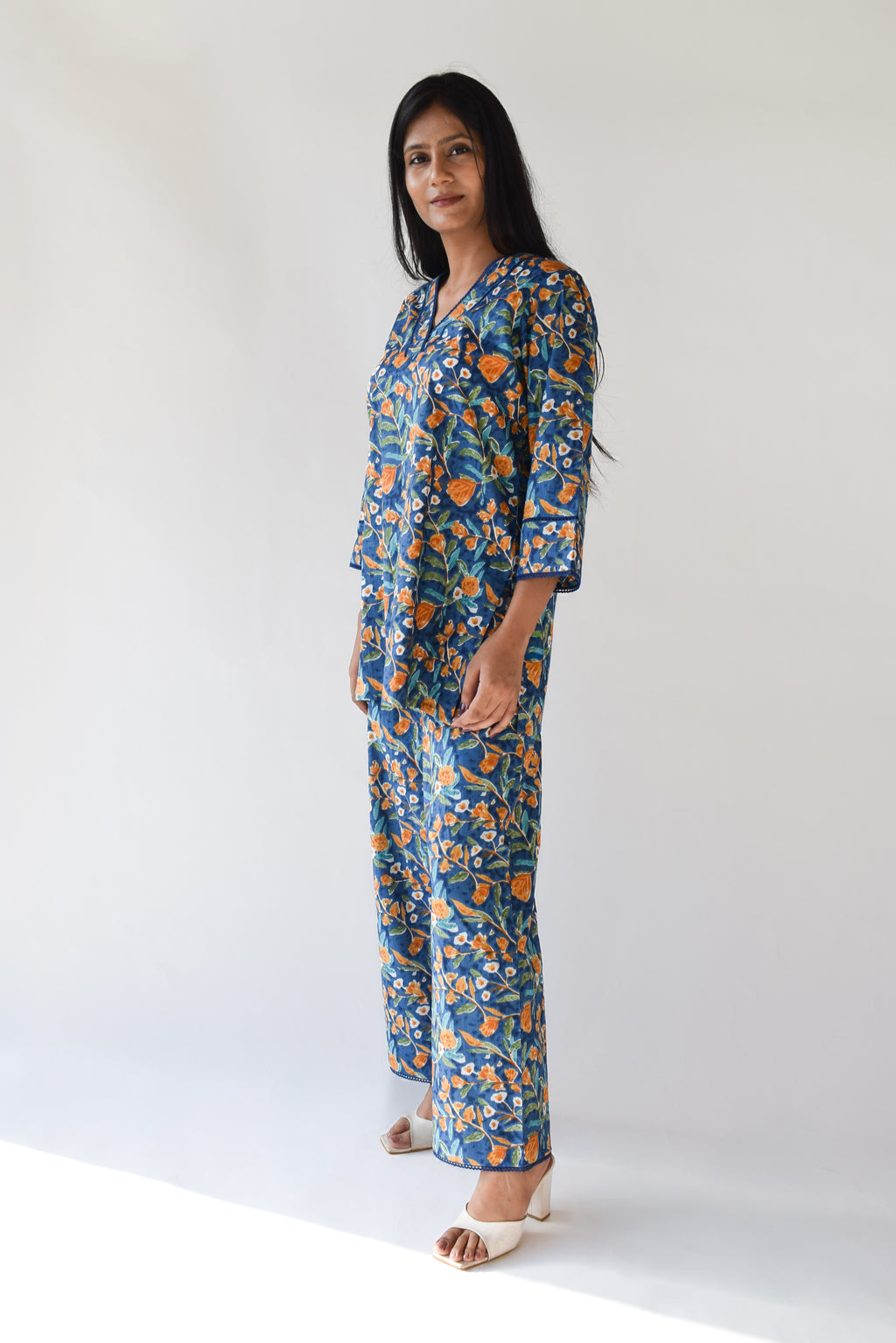 Blue Floral Co-ord Set
