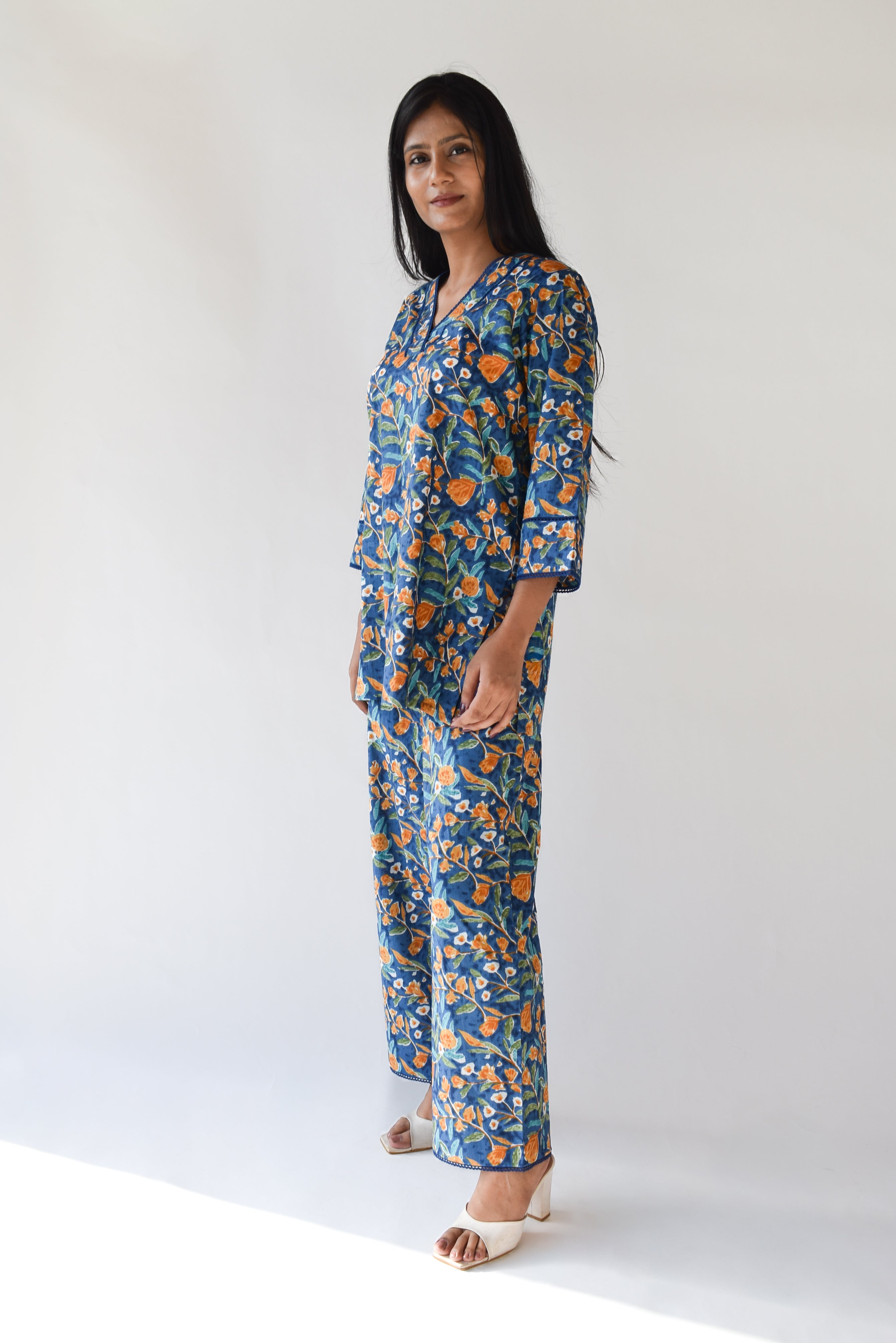 Blue Floral Co-ord Set