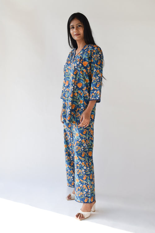 Blue Floral Co-ord Set