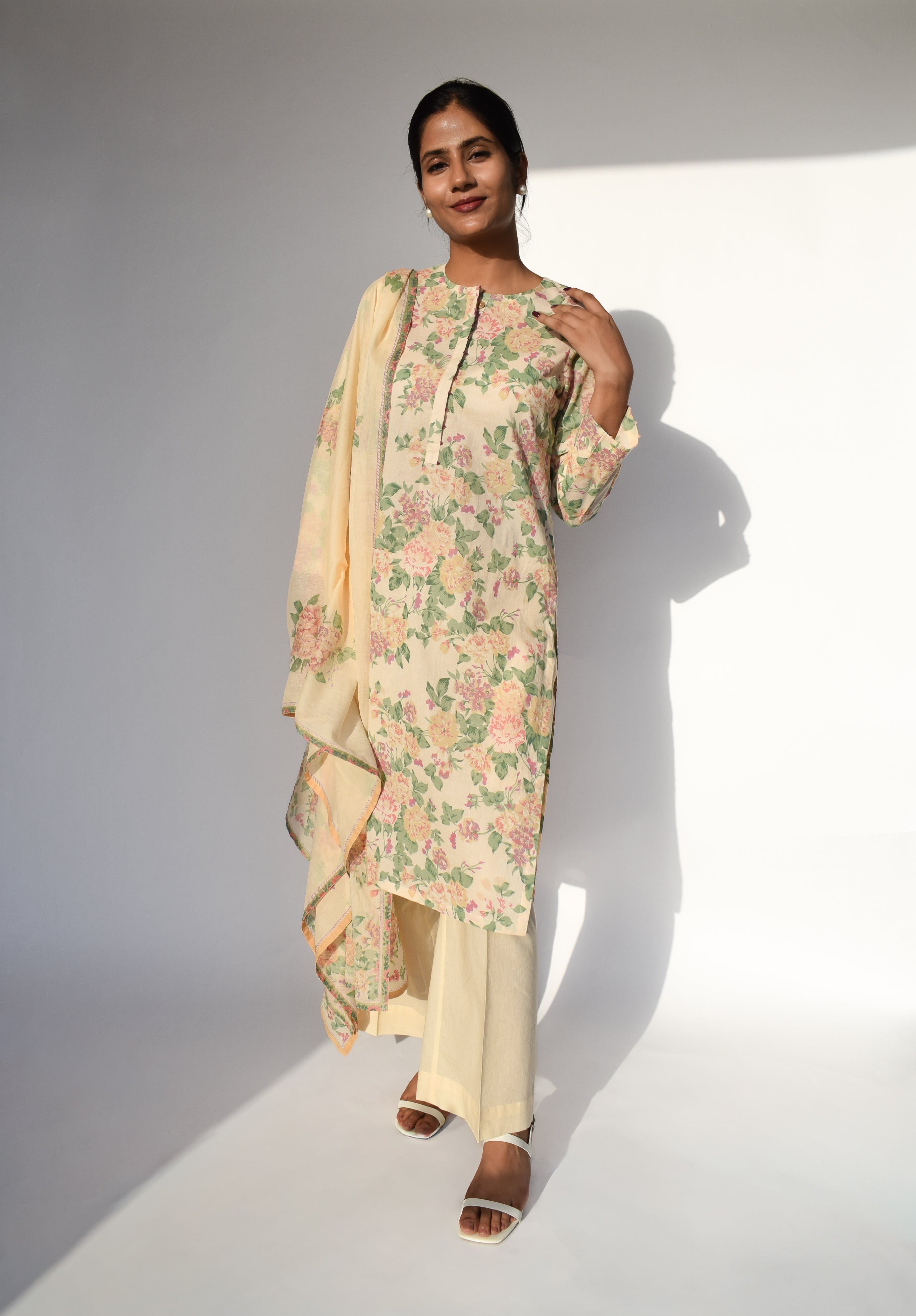 Ivory Garden Bloom 3-Piece Suit Set