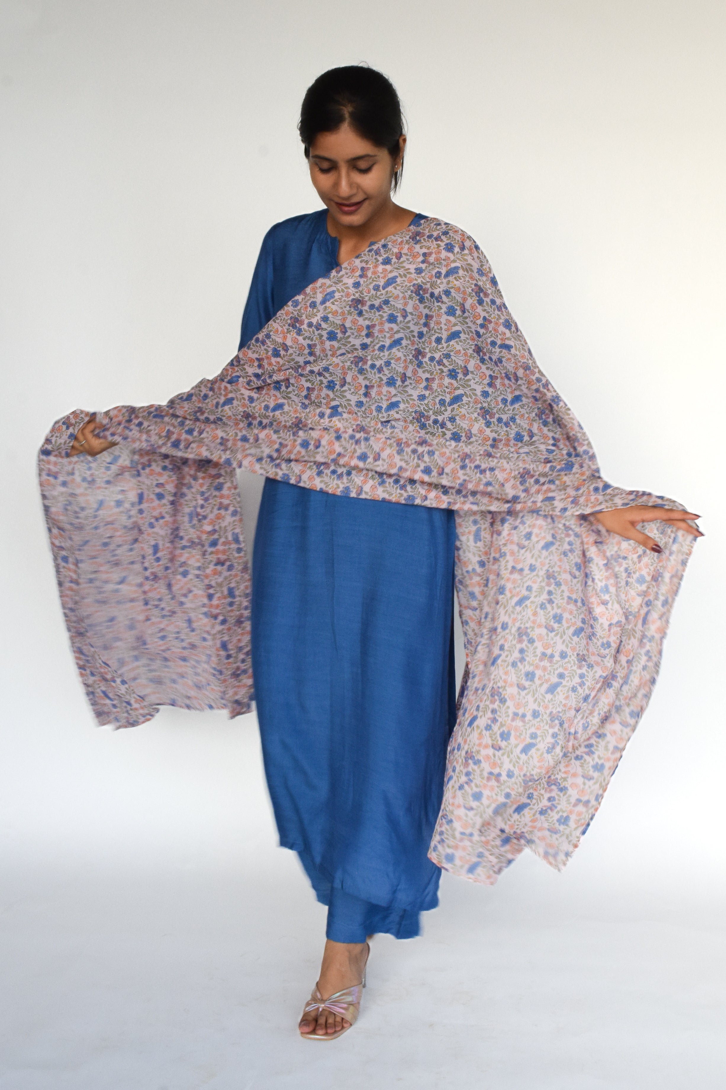 Butterfly Handblock Print Kurta Set