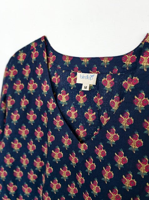 Sanganeri Handblock Cotton Flare Top