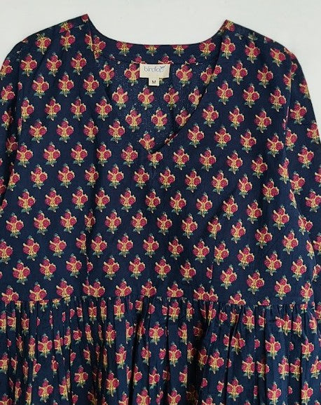 Sanganeri Handblock Cotton Flare Top