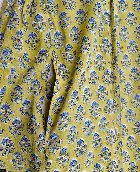 Sanganeri Handblock Cotton Strap Top – Citrus Bloom