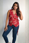 Top Cropped Waistcoat – Red