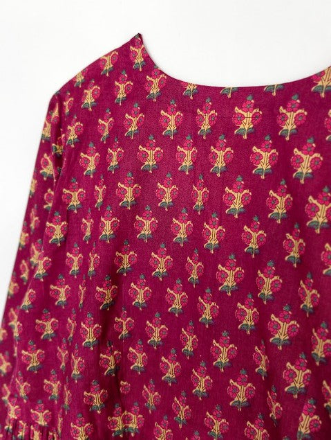 Sanganeri Handblock Cotton Flare Top
