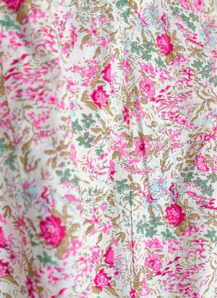 Sanganeri Handblock Cotton Pocket Top – Gulmohar Bloom